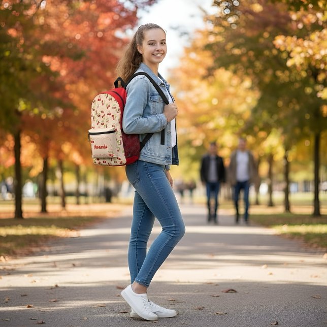 Personalized Cute Cherry Dessert  Bedruckter Rucksack (Von Creator hochgeladen)