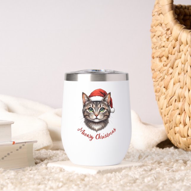 Personalized Cute Christmas Cat with Santa Hat (Wohnzimmer (gedreht))