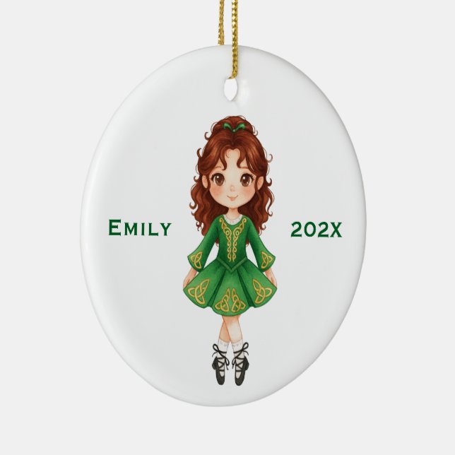 Personalized Cute Christmas Irish Girl Step Dance Keramik Ornament (Rechts)