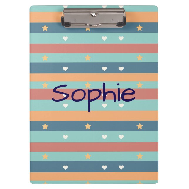 Personalized Cute clipboard with Name Klemmbrett (Vorderseite)