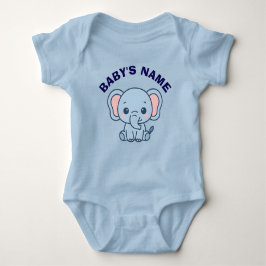 Personalized Cute Elephant Baby Bodysuit Baby Strampler