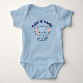 Personalized Cute Elephant Baby Bodysuit Strampler