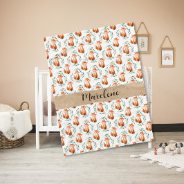 Personalized Cute Fox baby blanket keepsake Fleecedecke