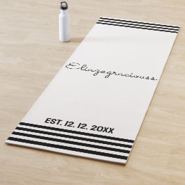Personalized Cute Initial Name White B;ack Modern  Yogamatte