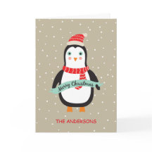 Personalized Cute Little Christmas Penguin