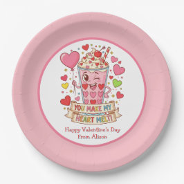 Personalized Cute Milkshake Classroom Valentine Pappteller