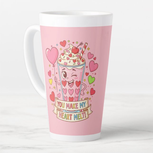 Personalized Cute Milkshake Valentine Milchtasse (Linke Ecke)