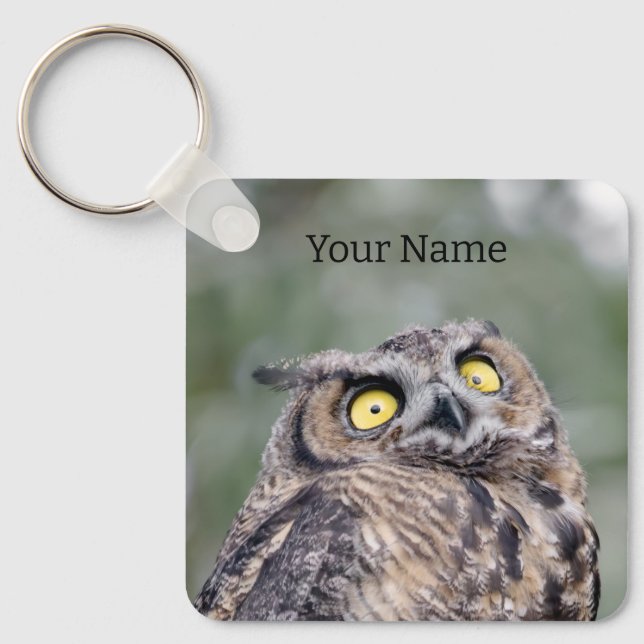 Personalized Cute Owl Keychain - Add Your Name Schlüsselanhänger (Vorderseite)