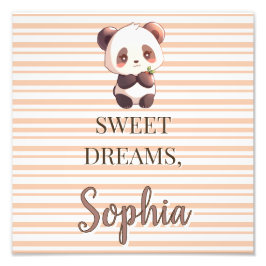 Personalized Cute Panda Sweet Dreams Fotodruck