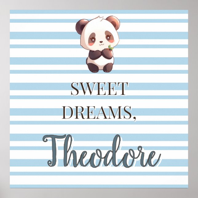 Personalized Cute Panda Sweet Dreams Poster (Vorne)