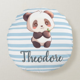 Personalized Cute Panda Sweet Dreams Round Pillow Rundes Kissen