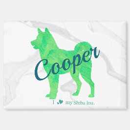 Personalized Cute Pastel Green Shiba Inu - Dog Magnet