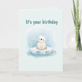 Personalized Cute Polar Bear Birthday Card Karte