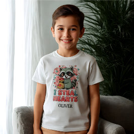 Personalized Cute Raccoon Valentine's Day T-Shirt