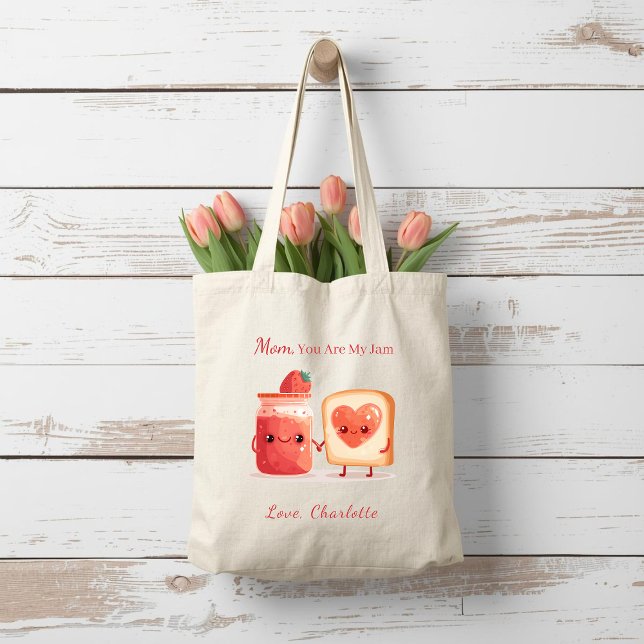 Personalized Cute Strawberry Jam Mothers Day Gift Tragetasche (Von Creator hochgeladen)