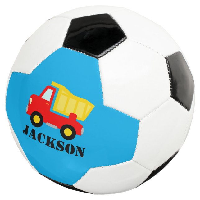 Personalized cute toy red dump truck lorry kid's fußball (Dreiviertel)