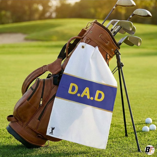 Personalized D.A.D Blue & Yellow Custom Father's D Golfhandtuch (Von Creator hochgeladen)