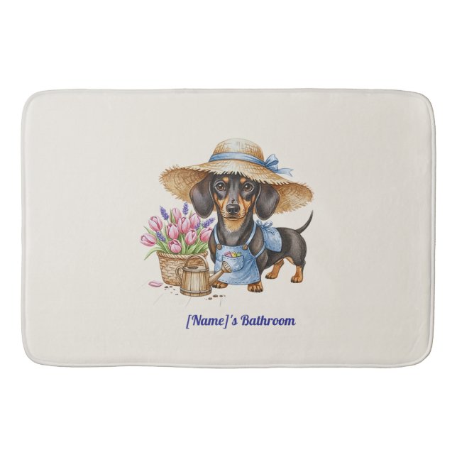 Personalized Dachshund Bath Mat  Badematte (Vorderseite)