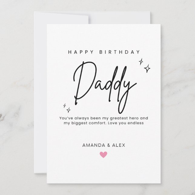 Personalized Dad Birthday Card Simple Minimalist Karte (Vorderseite)