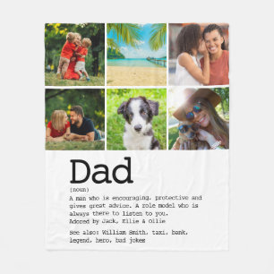 Personalized Dad Definition Photo Collage Fleecedecke