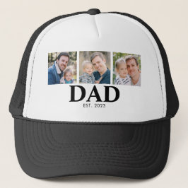 Personalized Dad Established Year Father Photo Truckerkappe
