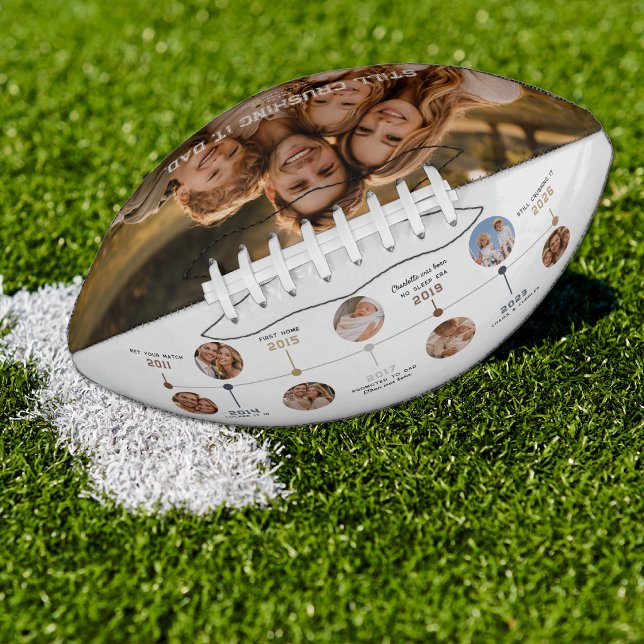 Personalized Dad Timeline Photo Keepsake Football (Von Creator hochgeladen)