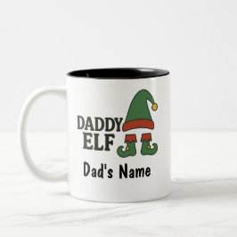 Personalized Daddy Elf Mug – Custom Christmas Gift Zweifarbige Tasse