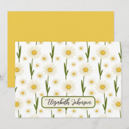 Personalized Daisy Floral Botanical Note Card Mitteilungskarte