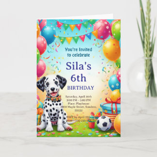 Personalized Dalmatian Birthday Invitation Karte