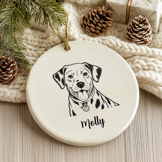 Personalized Dalmatian Dog Christmas Keramik Ornament (Von Creator hochgeladen)