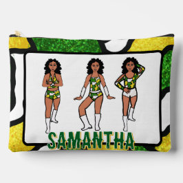 Personalized Dancer Green Yellow Camo #2 Zubehörtasche