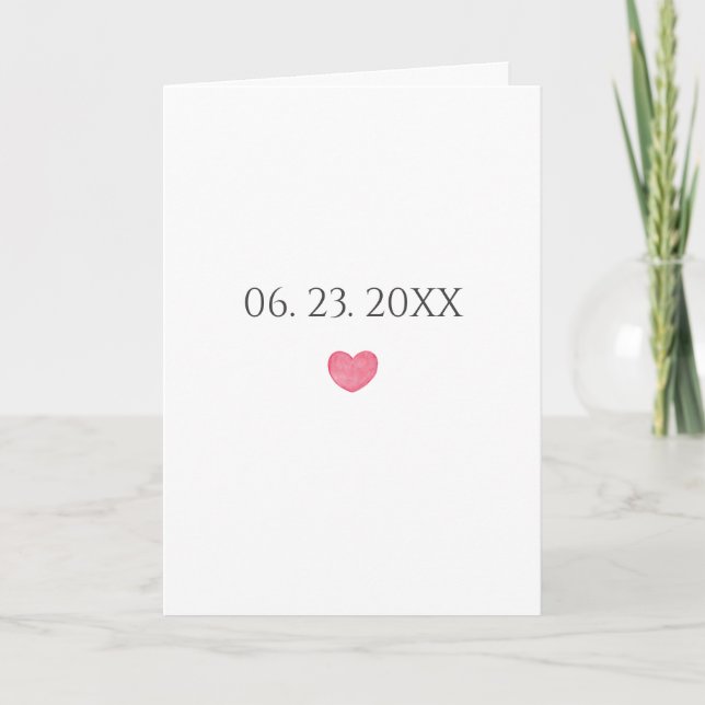 Personalized Date Simple Wedding Anniversary  Karte (Vorderseite)