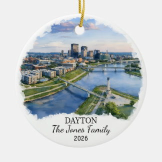 Personalized Dayton Ornament, Custom Ohio State Keramik Ornament