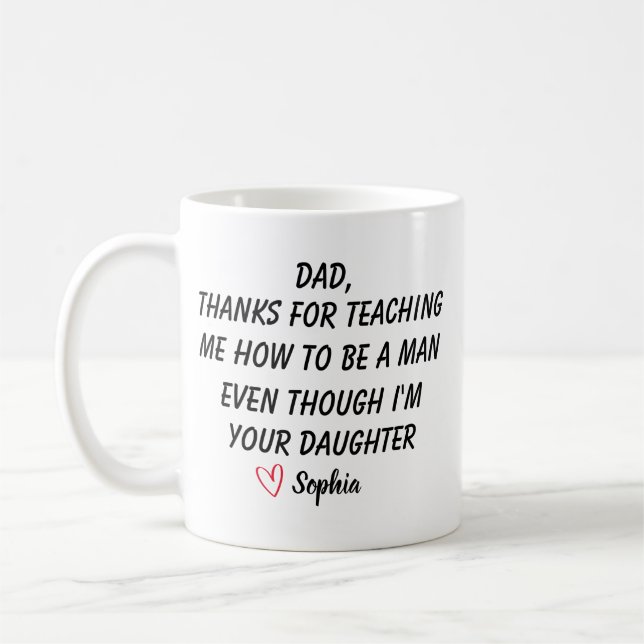 Personalized Dear Dad Mug, Fathers Day Gifts, Kaffeetasse (Links)