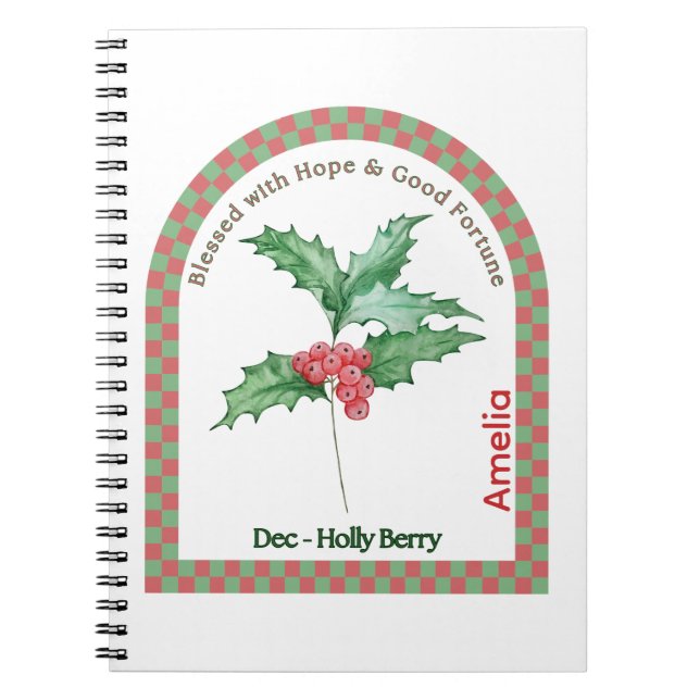 Personalized December Birth Month Flower Notebook Notizblock (Vorderseite)