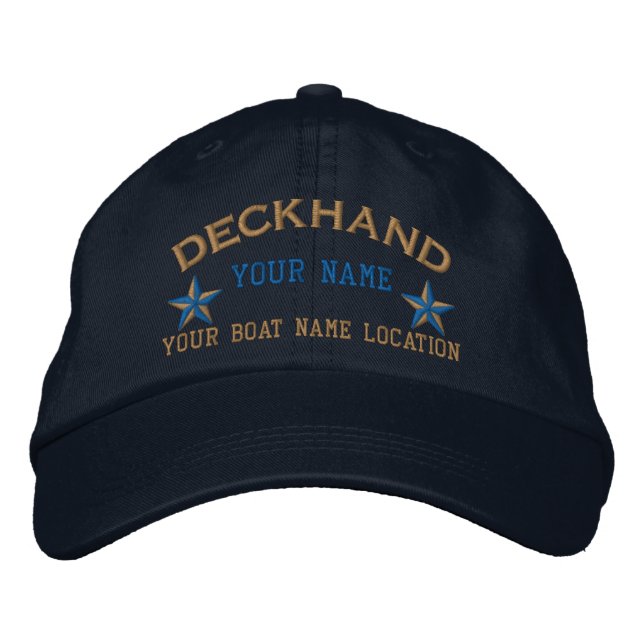 Personalized Deckhand Stars Ball Cap Embroidery Bestickte Baseballkappe (Vorderseite)