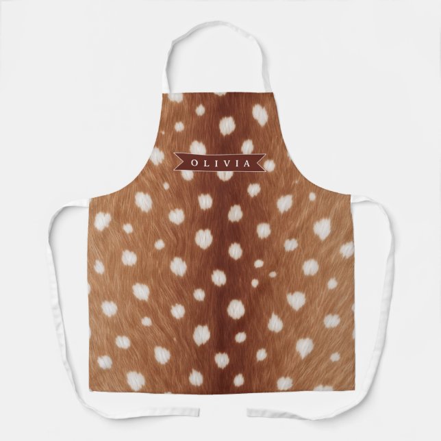 Personalized Deer Print Neutral Aesthetic Gifts Schürze (Vorderseite)