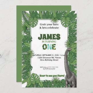 Personalized Dinosaur 1st Birthday Invitations Einladung