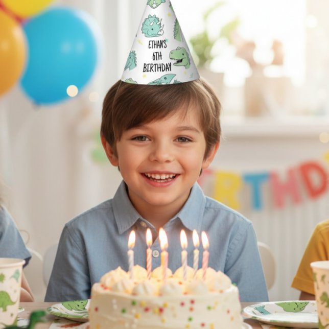 Personalized Dinosaur Birthday Hats | Dino Party  Partyhütchen (Von Creator hochgeladen)