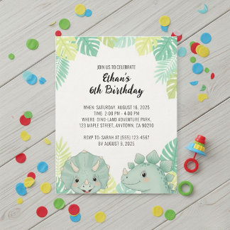 Personalized Dinosaur Birthday Invitation | Dino  Einladung
