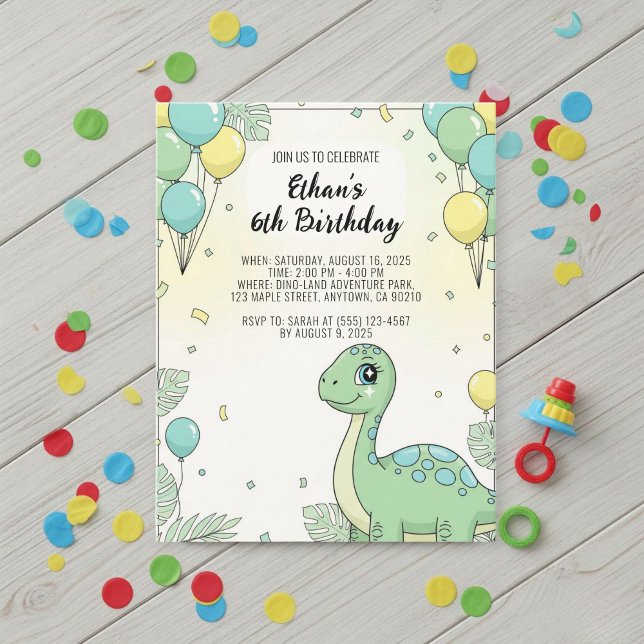 Personalized Dinosaur Birthday Invitation Einladung (Von Creator hochgeladen)
