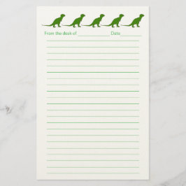 Personalized Dinosaur Lined Stationery for Kids Briefpapier