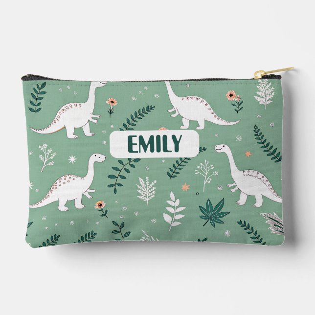 Personalized Dinosaur Name Pencil Case Zubehörtasche (Rückseite)