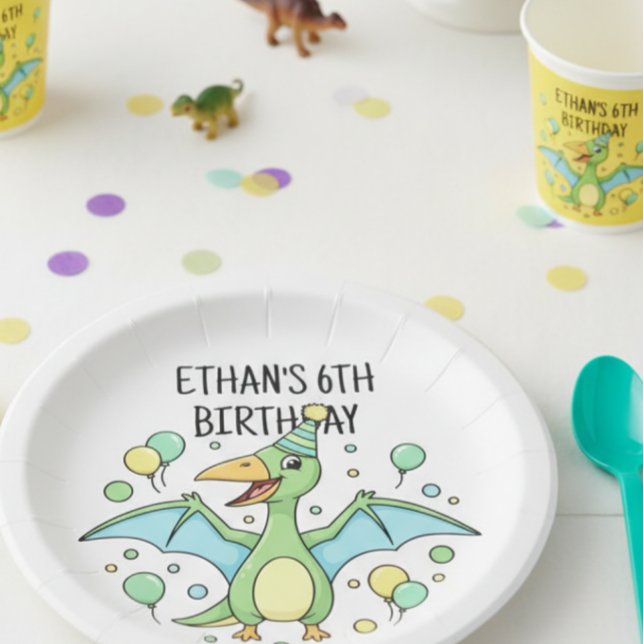Personalized Dinosaur Paper Plates - Set of 8  Pappteller (Von Creator hochgeladen)