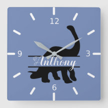 Personalized Dinosaur Square Wall Clock