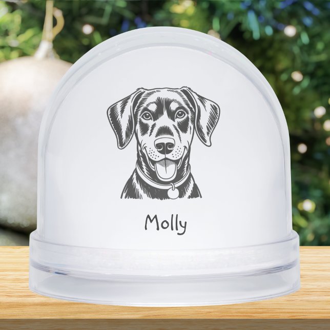 Personalized Dobermann Dog Christmas Schneekugeln (Von Creator hochgeladen)
