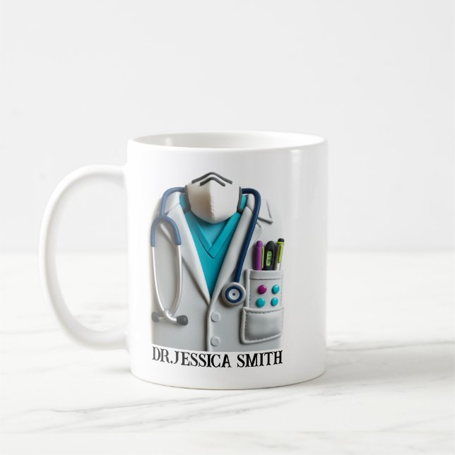 Personalized Doctor | Custom Name for Doctor Day Kaffeetasse (Links)