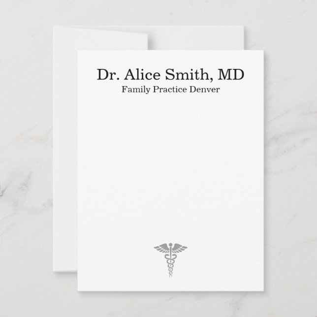 Personalized Doctor Note Cards Mitteilungskarte (Vorderseite)