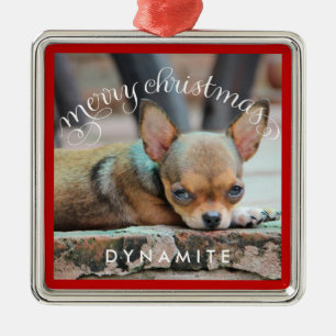 Personalized Dog Christmas Ornaments Metal Photo Ornament Aus Metall