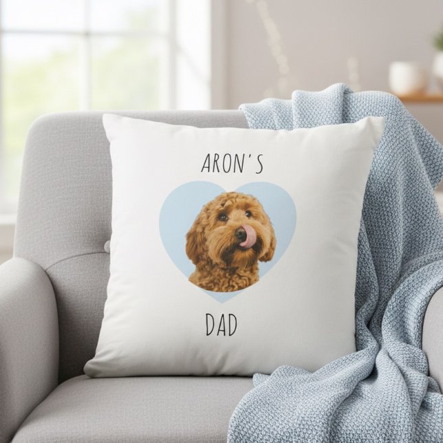 Personalized Dog Dad | Custom Pet Photo Heart Kissen (Von Creator hochgeladen)